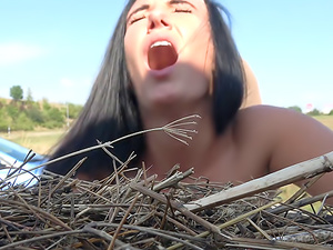 Firm assed hottie fucked outdoors